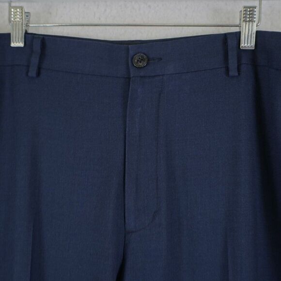 L.L. Bean Comfort Waist Blue Flat Front High Rise Chino Pants 40/27 Tagged 38W - Picture 2 of 8